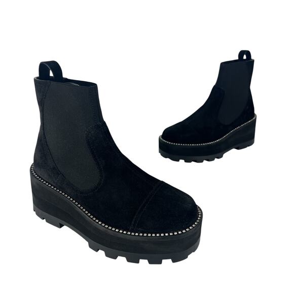 Jimmy Choo Black Clayton Suede Embellished Chelsea Boots - Picture 6 of 15